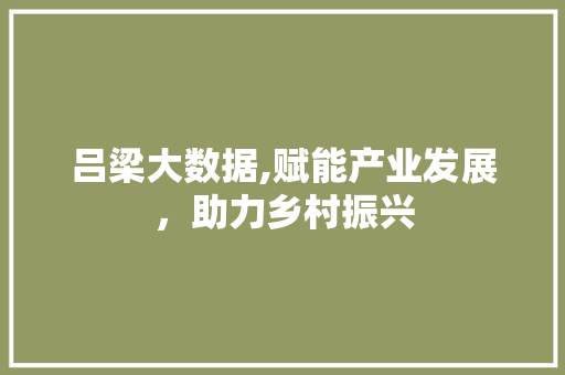 吕梁大数据,赋能产业发展，助力乡村振兴