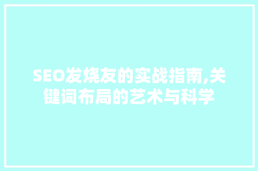 SEO发烧友的实战指南,关键词布局的艺术与科学