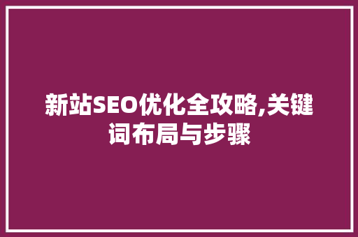 新站SEO优化全攻略,关键词布局与步骤