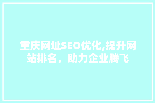 重庆网址SEO优化,提升网站排名，助力企业腾飞