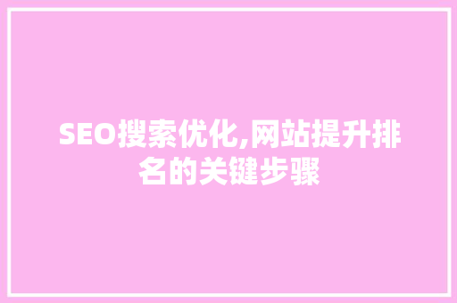 SEO搜索优化,网站提升排名的关键步骤