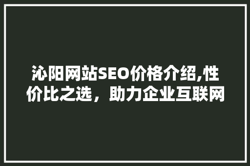 沁阳网站SEO价格介绍,性价比之选，助力企业互联网发展