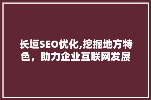 长垣SEO优化,挖掘地方特色，助力企业互联网发展