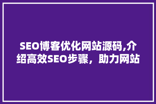 SEO博客优化网站源码,介绍高效SEO步骤，助力网站排名提升