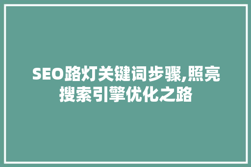 SEO路灯关键词步骤,照亮搜索引擎优化之路