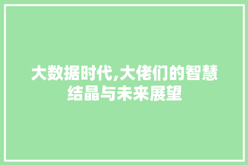 大数据时代,大佬们的智慧结晶与未来展望 缓存Redis