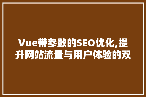 Vue带参数的SEO优化,提升网站流量与用户体验的双重步骤