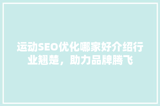 运动SEO优化哪家好介绍行业翘楚，助力品牌腾飞