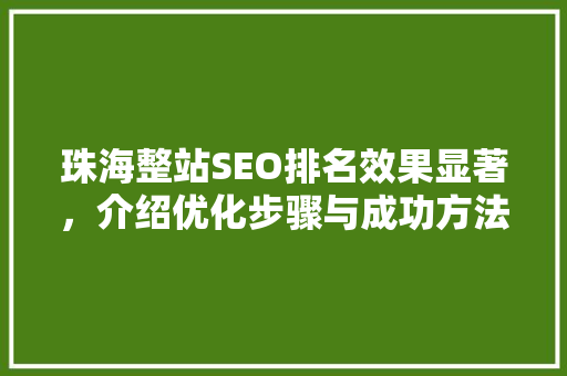 珠海整站SEO排名效果显著，介绍优化步骤与成功方法