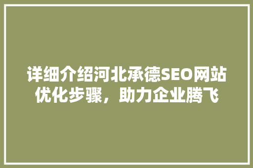 详细介绍河北承德SEO网站优化步骤，助力企业腾飞