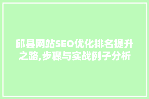 邱县网站SEO优化排名提升之路,步骤与实战例子分析