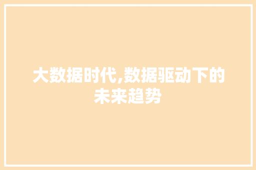 大数据时代,数据驱动下的未来趋势 前端技术