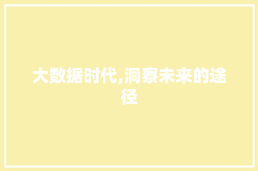 大数据时代,洞察未来的途径 响应式设计
