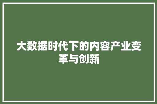 大数据时代下的内容产业变革与创新 响应式设计
