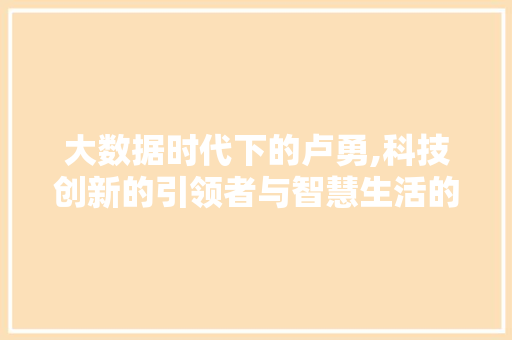 大数据时代下的卢勇,科技创新的引领者与智慧生活的践行者 MySQL
