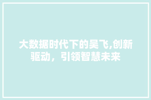 大数据时代下的吴飞,创新驱动，引领智慧未来 网站建设