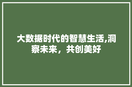大数据时代的智慧生活,洞察未来，共创美好 网站建设