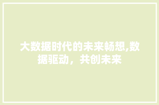 大数据时代的未来畅想,数据驱动，共创未来 前端技术