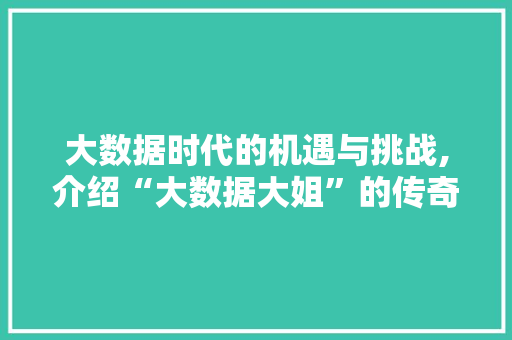 大数据时代的机遇与挑战,介绍“大数据大姐”的传奇故事 商务信函