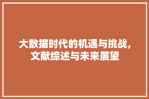 大数据时代的机遇与挑战,文献综述与未来展望 响应式设计