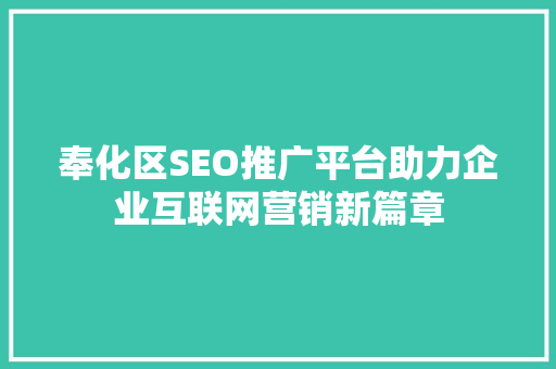 奉化区SEO推广平台助力企业互联网营销新篇章