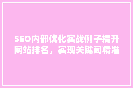 SEO内部优化实战例子提升网站排名，实现关键词精准定位