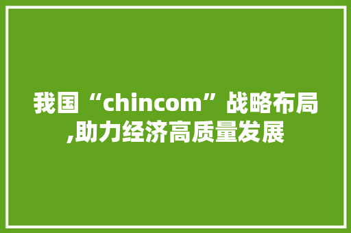 我国“chincom”战略布局,助力经济高质量发展 市场营销范文