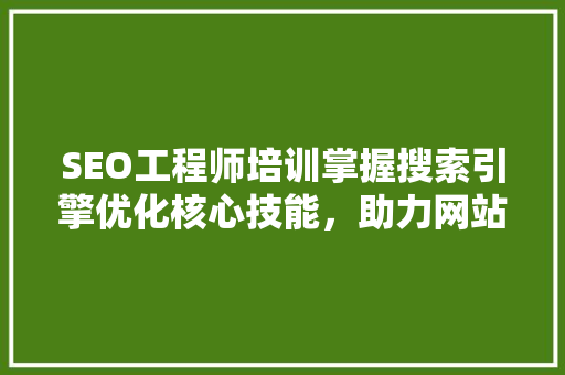 SEO工程师培训掌握搜索引擎优化核心技能，助力网站排名提升