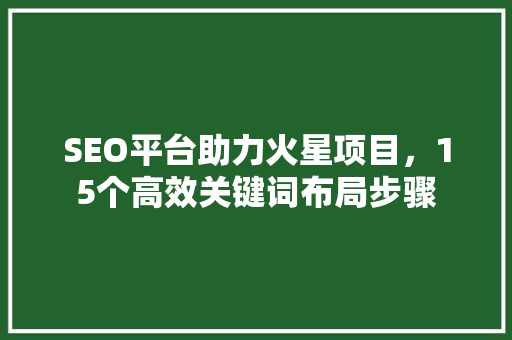 SEO平台助力火星项目，15个高效关键词布局步骤