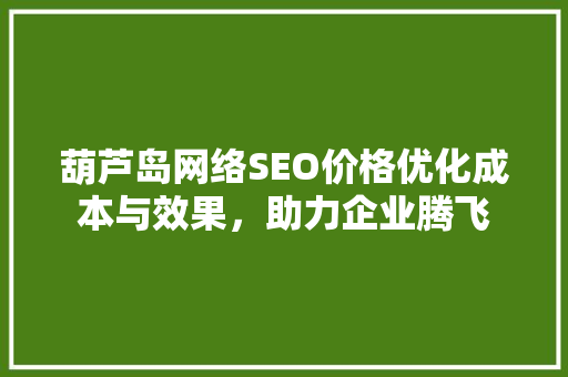 葫芦岛网络SEO价格优化成本与效果，助力企业腾飞