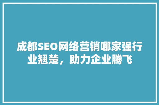 成都SEO网络营销哪家强行业翘楚，助力企业腾飞
