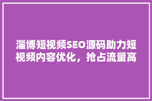 淄博短视频SEO源码助力短视频内容优化，抢占流量高地