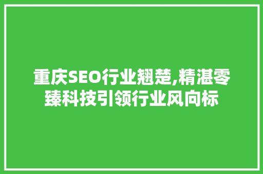 重庆SEO行业翘楚,精湛零臻科技引领行业风向标