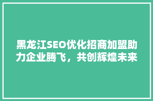 黑龙江SEO优化招商加盟助力企业腾飞，共创辉煌未来