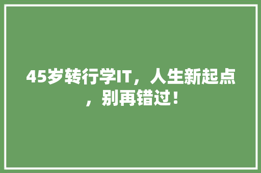 45岁转行学IT，人生新起点，别再错过！ 响应式设计