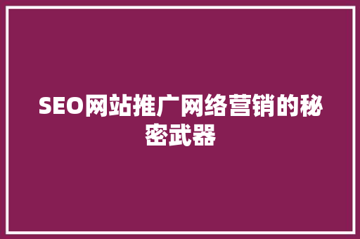 SEO网站推广网络营销的秘密武器