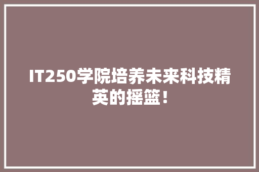 IT250学院培养未来科技精英的摇篮！ 响应式设计